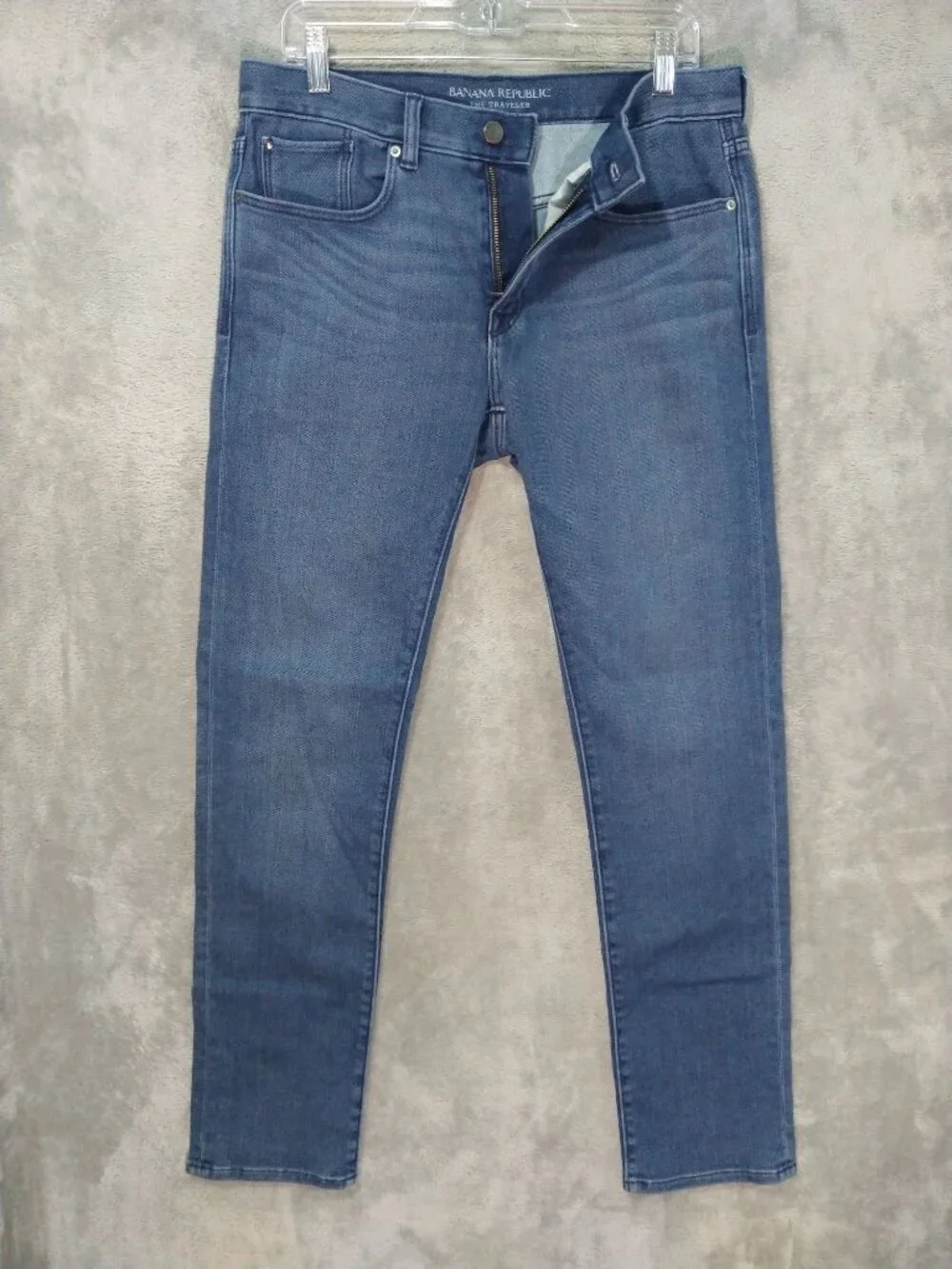 Banana Republic Jeans Mens 31x32 Blue Denim Traveler Slim Fit Stretch Low Rise